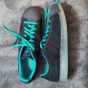 Adidas Originals Superstar CLR Black Blue Mens 14 Casual Sneakers Q32523